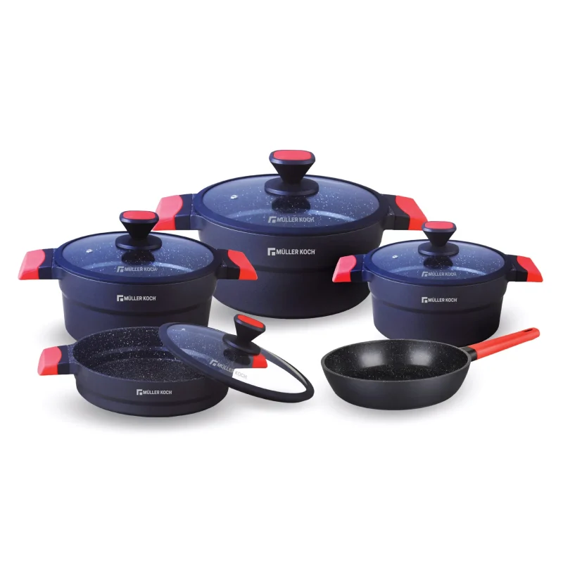 premium 9 piece die cast aluminum cookware set