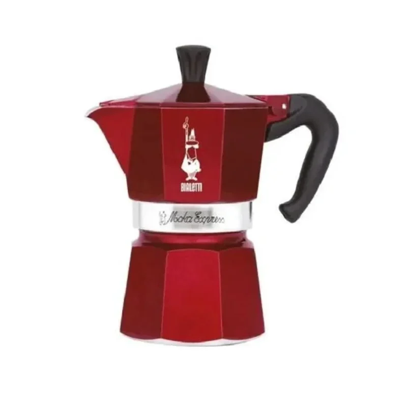 red moka express stovetop espresso maker