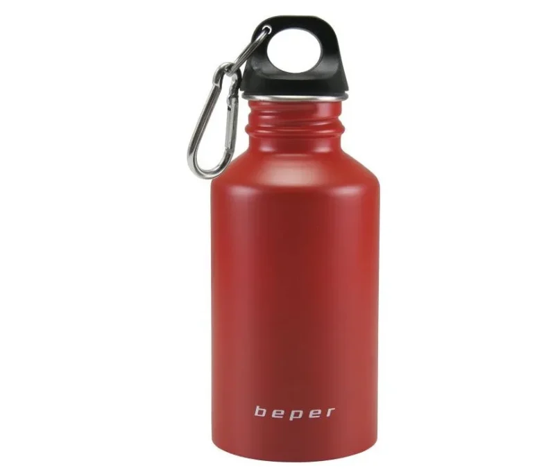 red stainless steel isolated flask