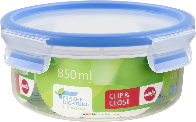 round 850ml clip close storage container