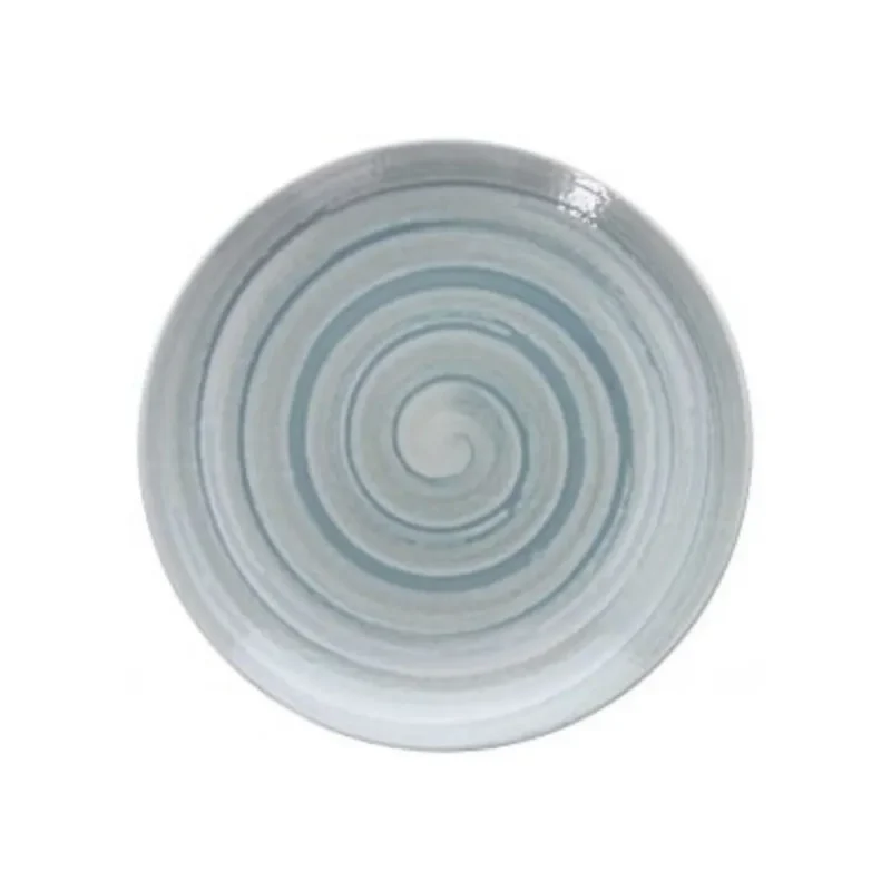 round pizza plate cinzia aura spir blu