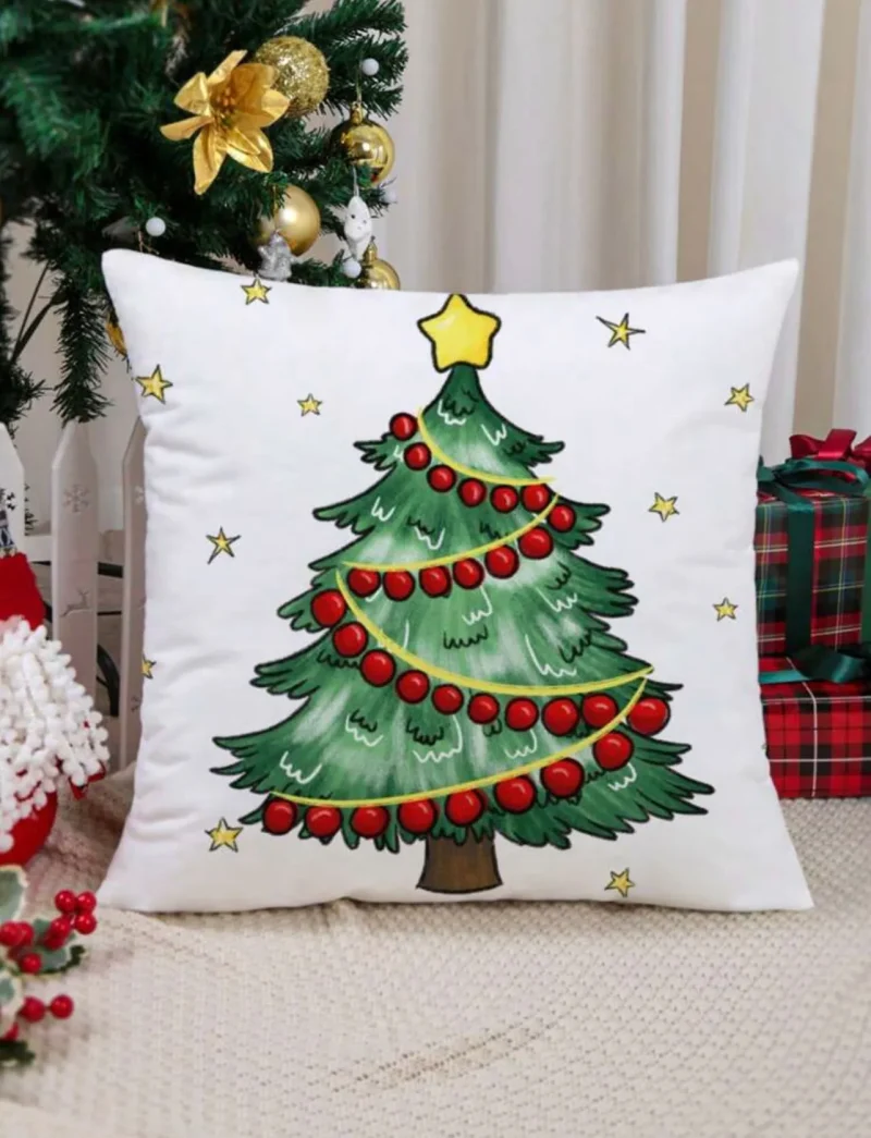 seamless watercolor christmas cushion cover 1 piece