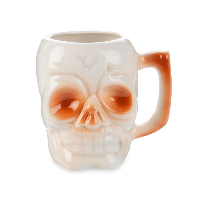 skull white stoneware tiki mug 370ml