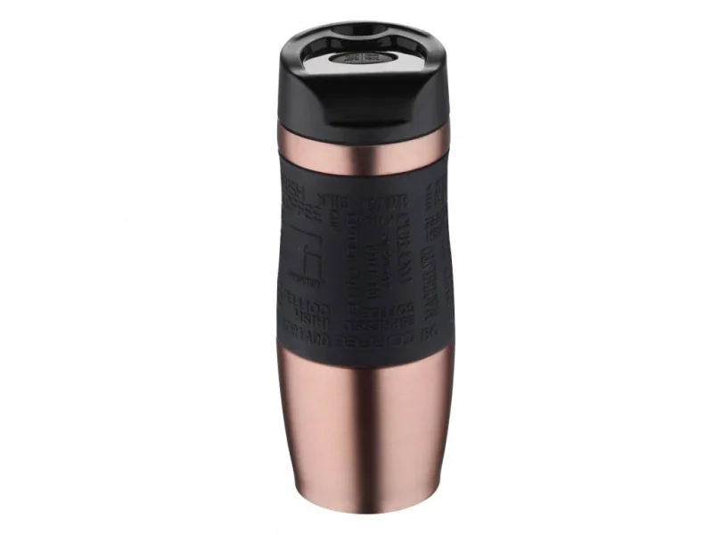 stainless steel 400ml thermos mug w silicone sleeve