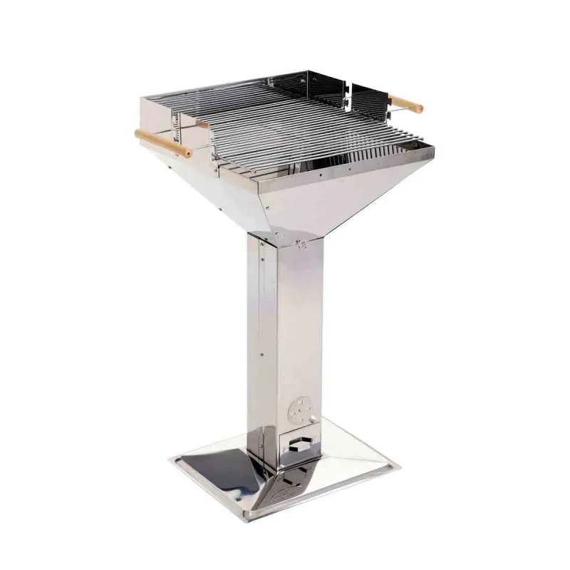 stainless steel square pedestal bbq grill high quality outdoor cooking