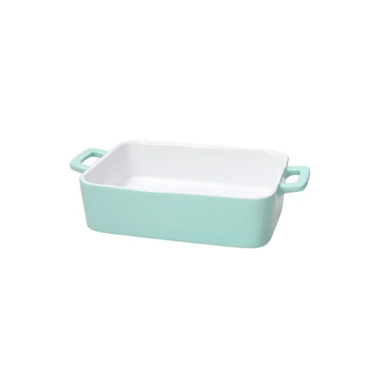 turquoise ceramic baking dish