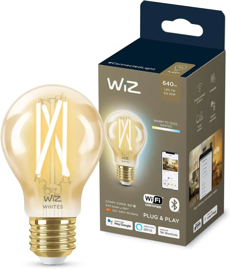 wifi smart amber light bulb edison screw